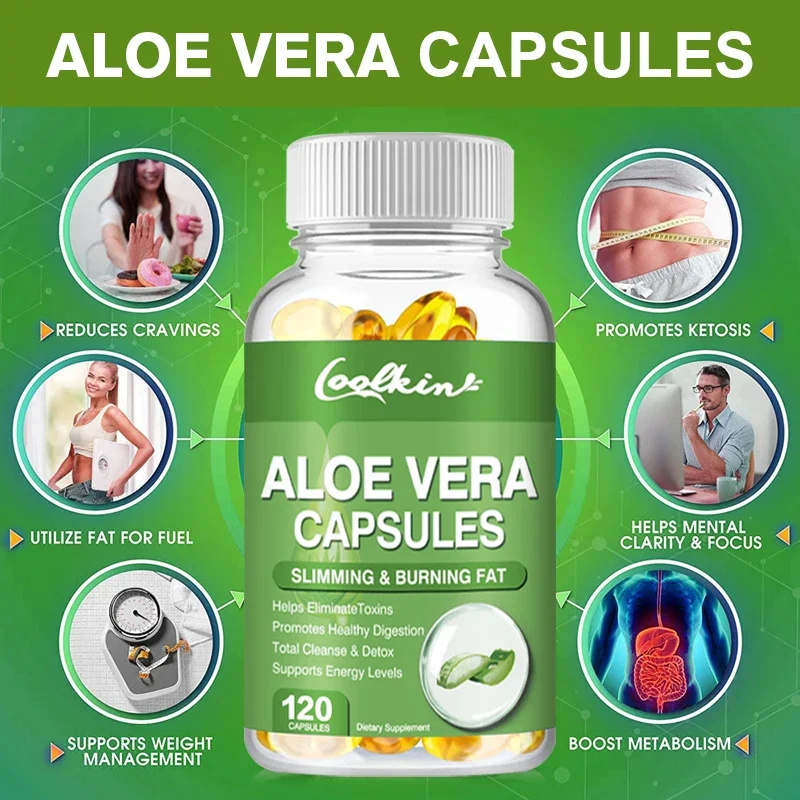 Aloe Vera Pot - Aloe Vera Extract Capsules - Relieve